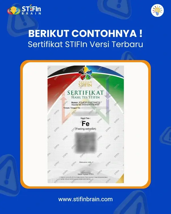 Contoh Sertifikat STIFIn Yang Asli